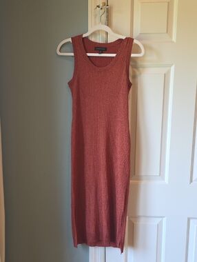 Banana Republic Ribbed Tank Midi Dress - Rust
